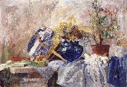 James Ensor Still life with Blue Vase and Fan oil painting artist